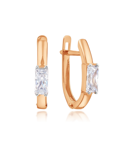 Zelta auskari ar cirkonijiem - Goldinga