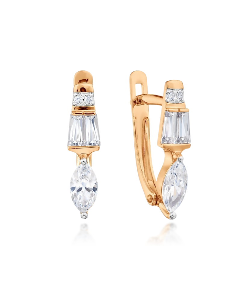 Zelta auskari ar cirkonijiem - Goldinga