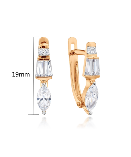 Золотые серьги с цирконами