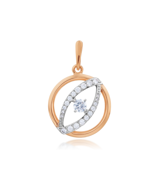 Золотая подвеска с цирконами