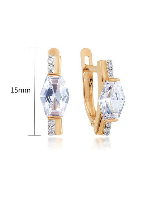 Золотые серьги с цирконами