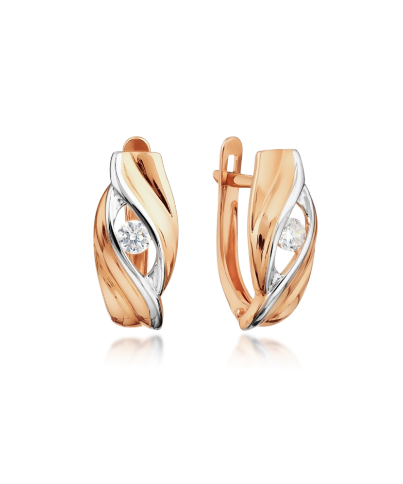 Zelta auskari ar cirkonijiem - Goldinga