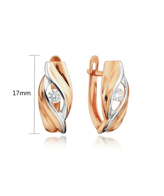 Zelta auskari ar cirkonijiem - Goldinga