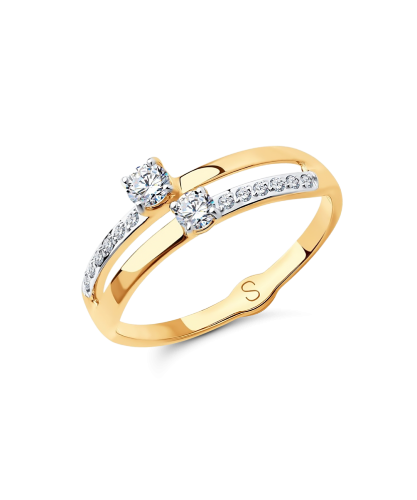 Zelta gredzens ar cirkonijiem - Goldinga