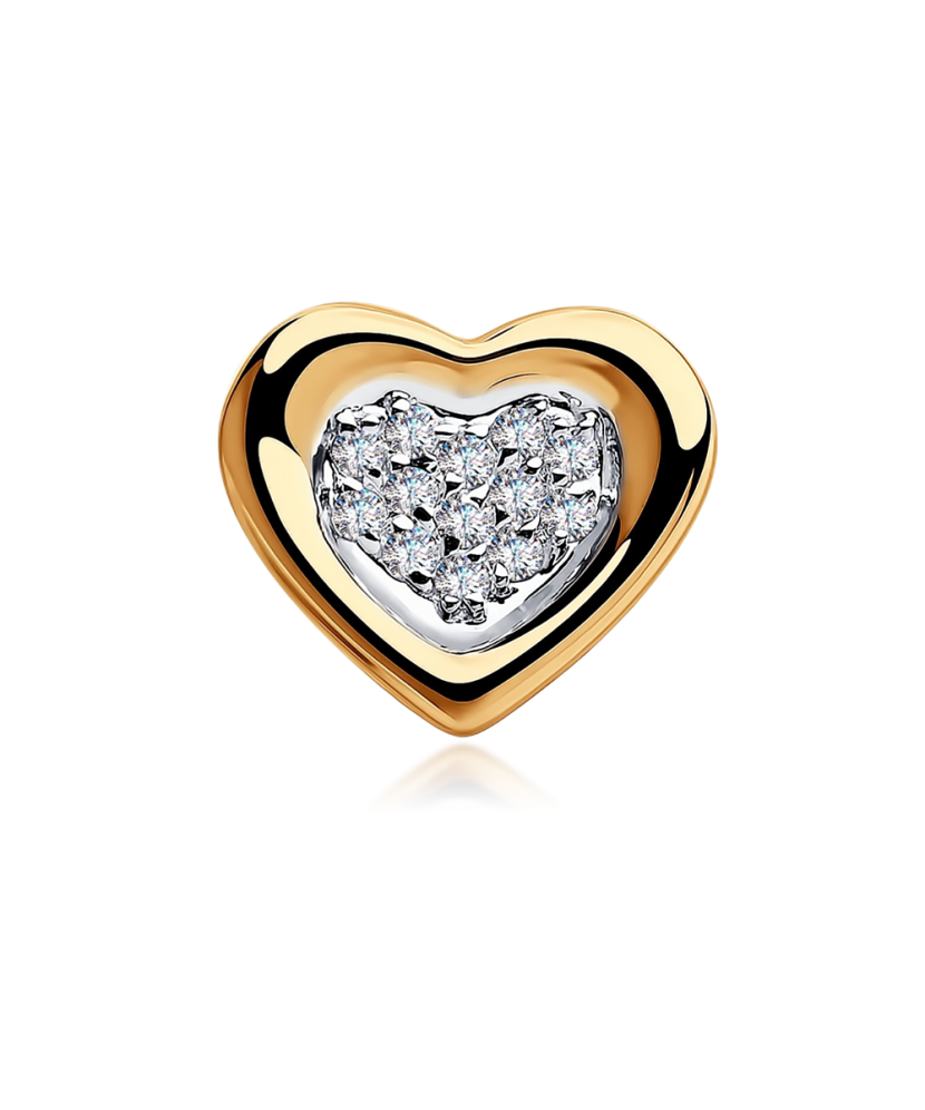 Zelta piekariņš ar cirkonijiem "Sirsniņa" - Goldinga