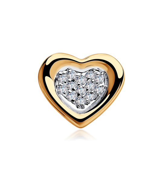Золотая подвеска с цирконами "Сердечко"