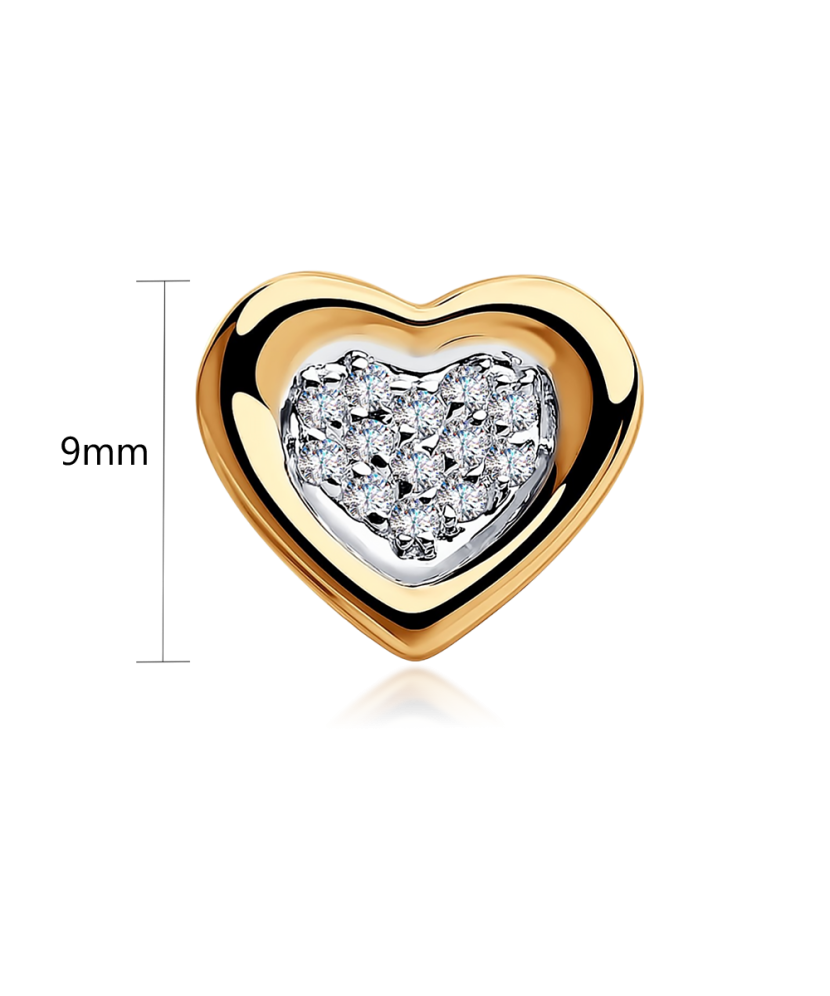 Zelta piekariņš ar cirkonijiem "Sirsniņa" - Goldinga