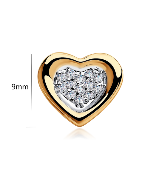 Zelta piekariņš ar cirkonijiem "Sirsniņa" - Goldinga