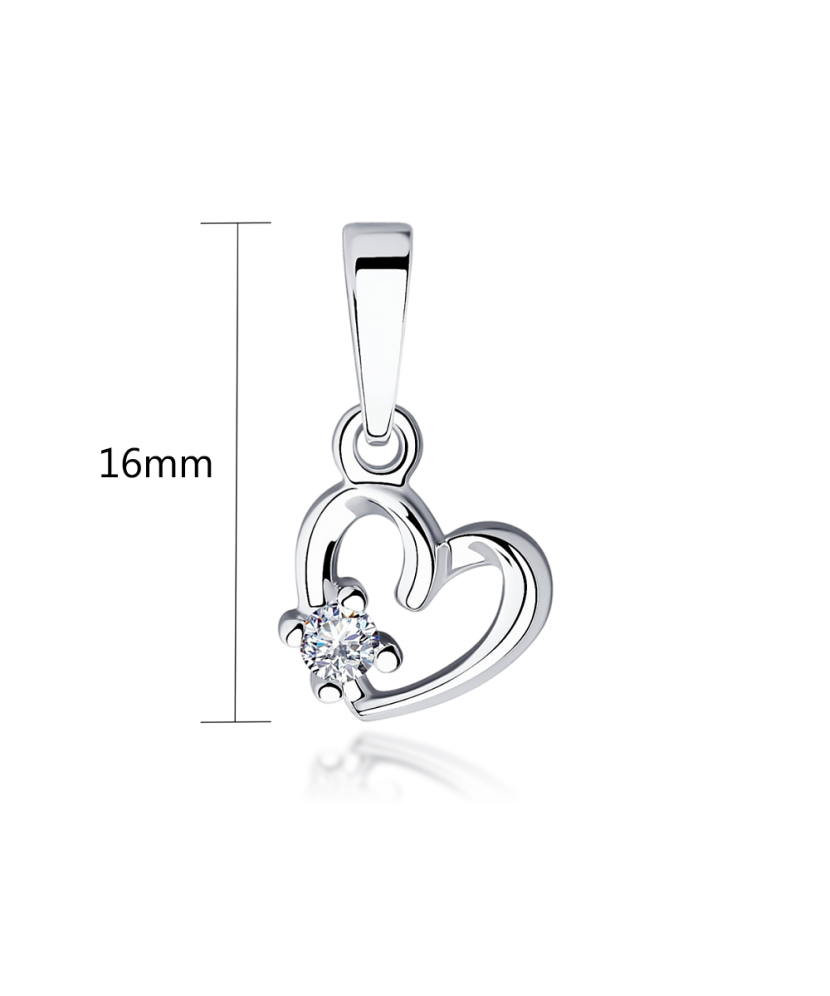 Серебряная подвеска с цирконом "Сердечко"