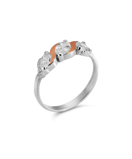 Sudraba apzeltīts gredzens ar cirkonijiem - Goldinga