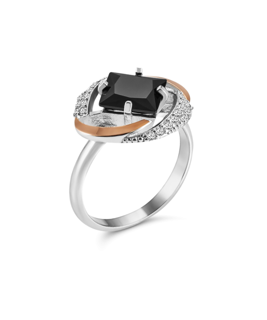 Sudraba apzeltīts gredzens ar cirkonijiem - Goldinga