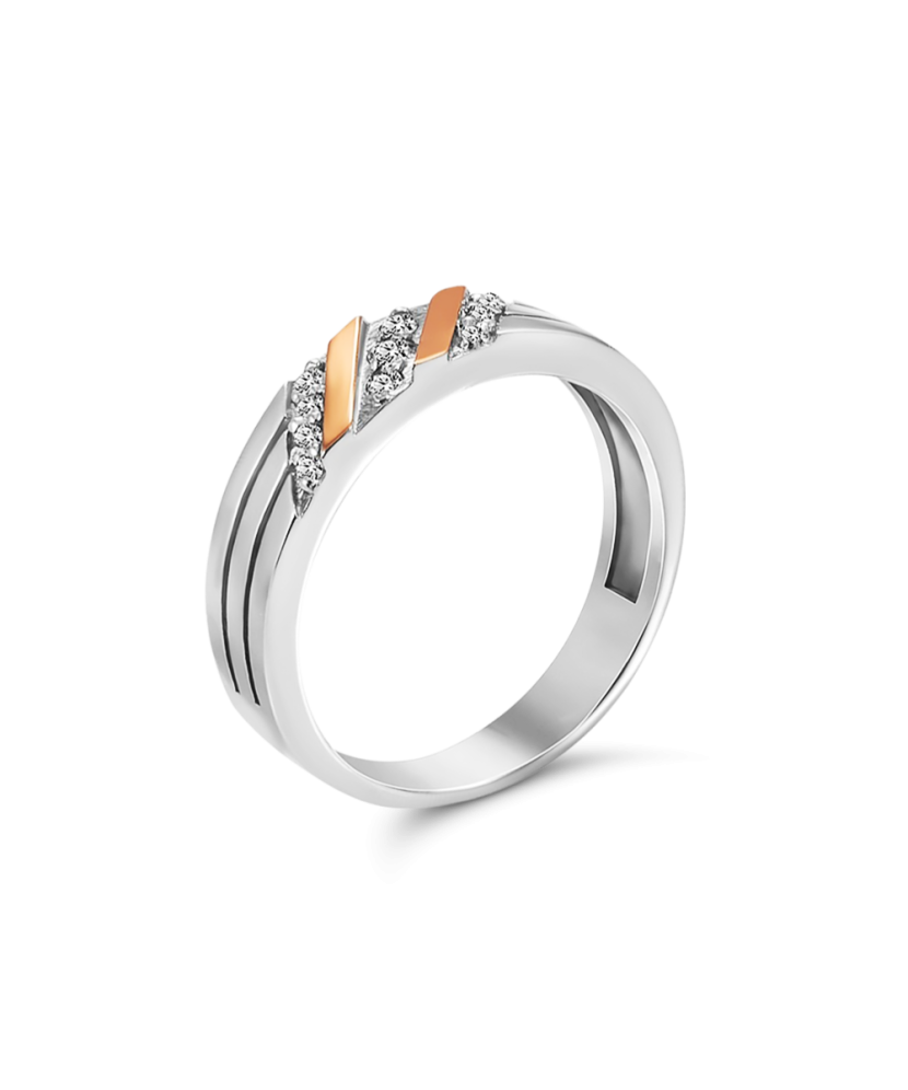 Sudraba apzeltīts gredzens ar cirkonijiem - Goldinga