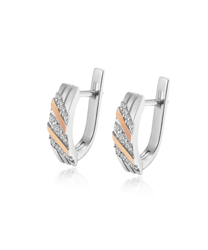 Позолоченные серьги из серебра с цирконами