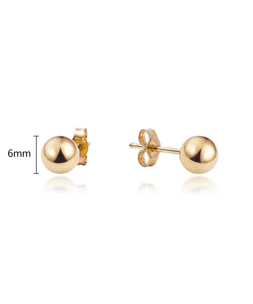 Zelta auskari 6mm - Goldinga