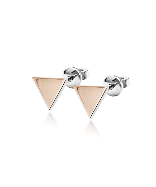 Apzeltīti sudraba auskari "Trīsstūris" - Goldinga