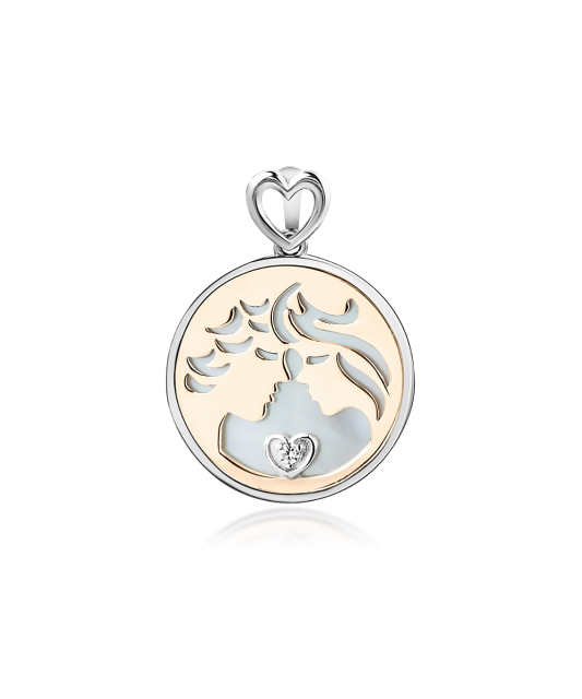 Apzeltīts sudraba piekariņš ar cirkoniju "Pāris" - Goldinga