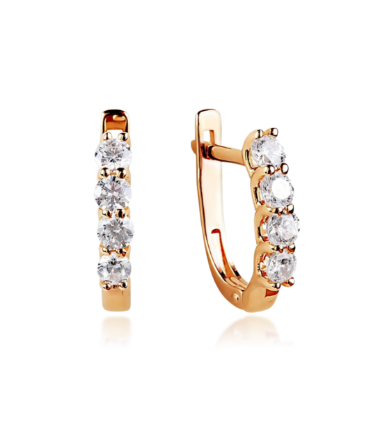 Zelta auskari ar kristāliem - Goldinga