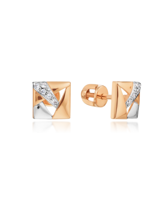 Золотые серьги с цирконами