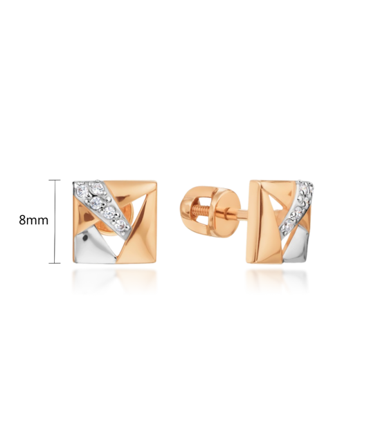 Zelta auskari ar cirkonijiem - Goldinga