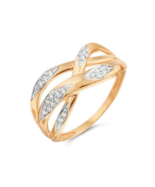 Золотое кольцо с цирконами