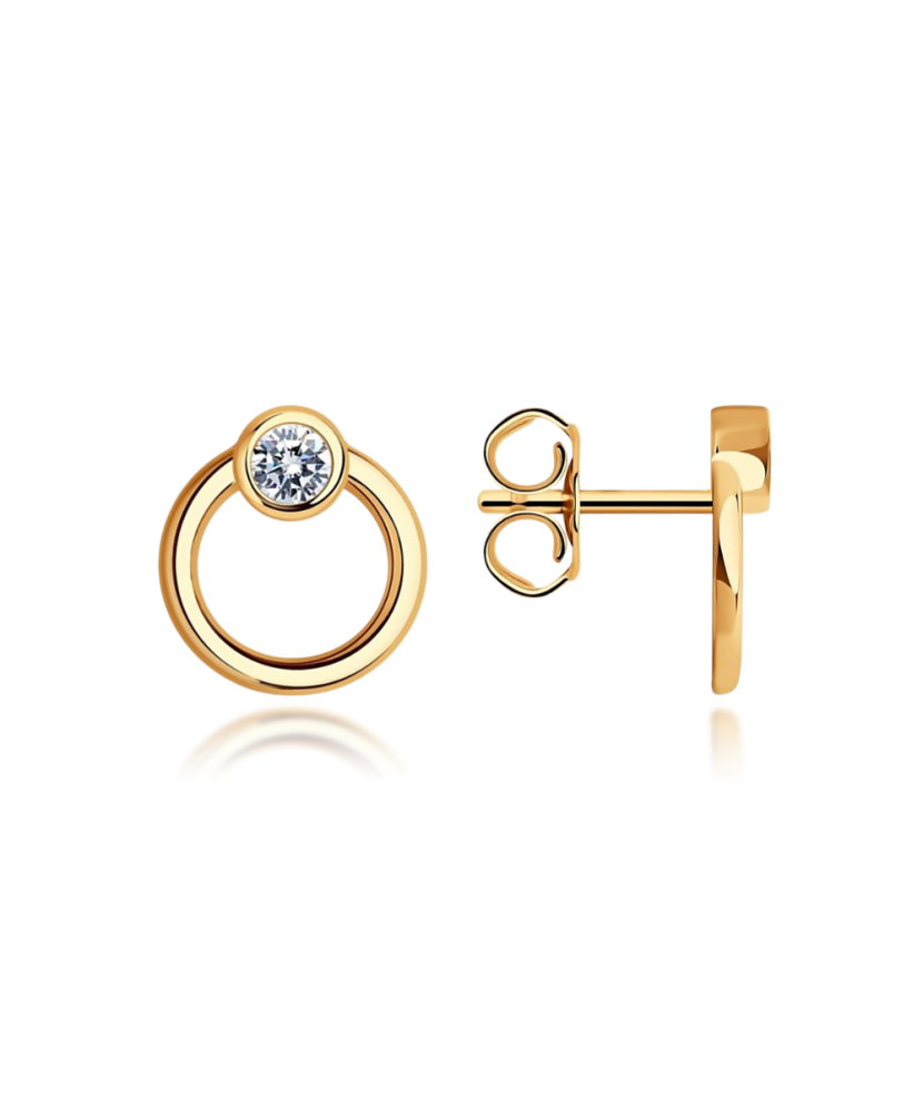 Zelta auskari ar cirkoniju - Goldinga