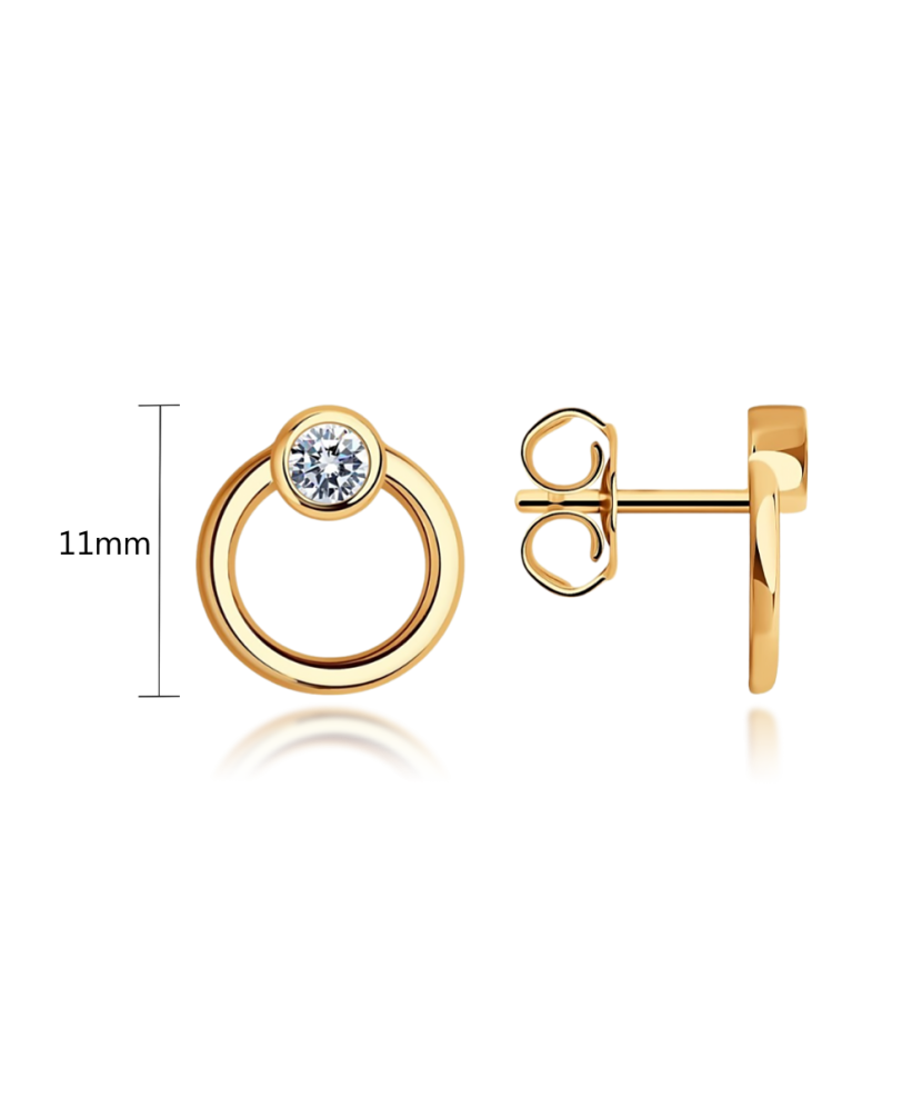 Золотые серьги с цирконом