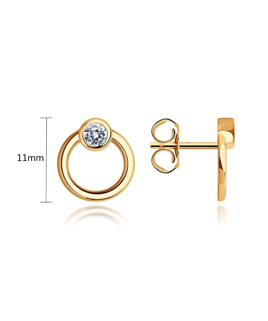 Zelta auskari ar cirkoniju - Goldinga