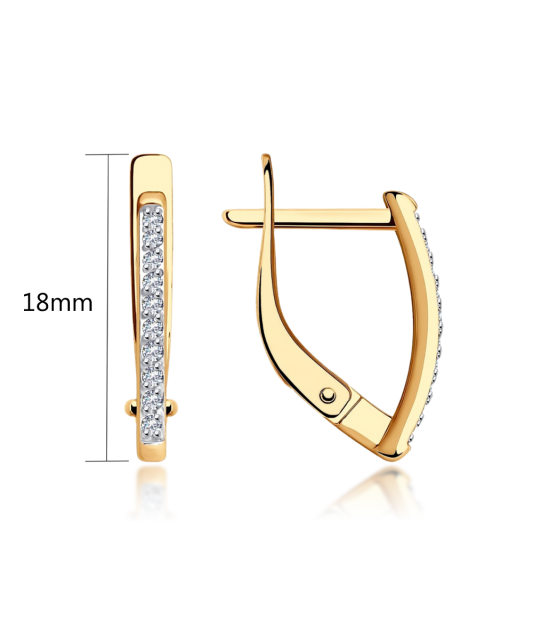 Золотые серьги с цирконами