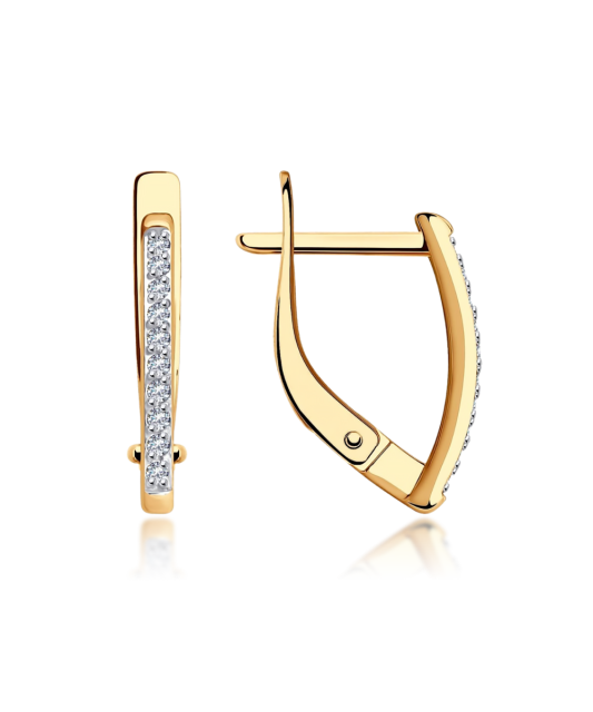 Золотые серьги с цирконами