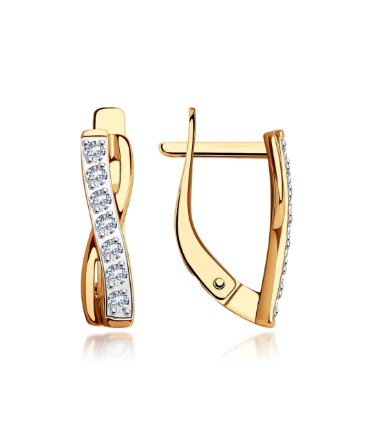 Zelta auskari ar cirkonijiem - Goldinga