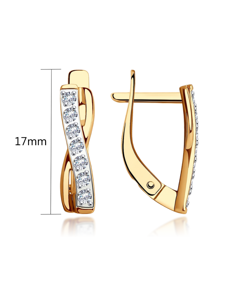 Zelta auskari ar cirkonijiem - Goldinga