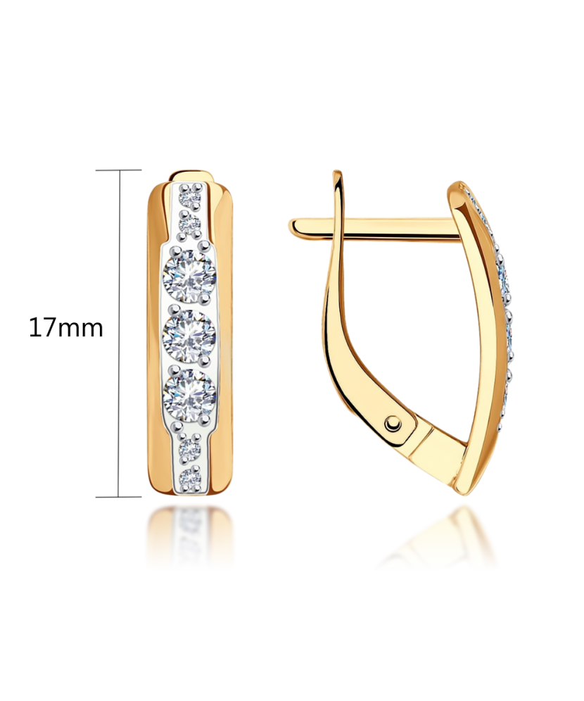 Zelta auskari ar cirkonijiem - Goldinga