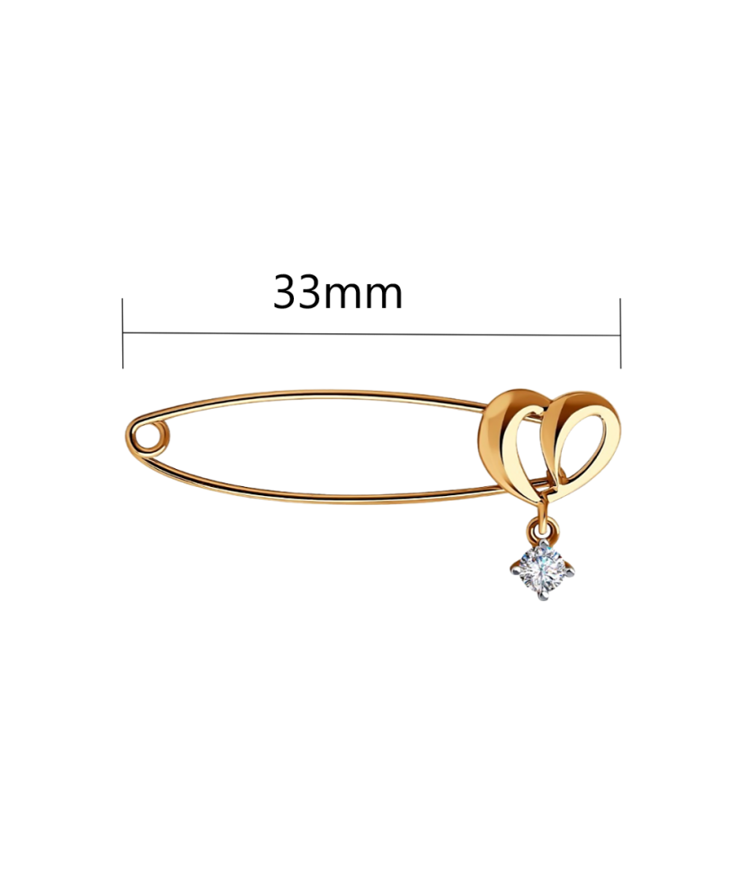 Zelta sakta ar cirkoniju "Sirsniņa" - Goldinga