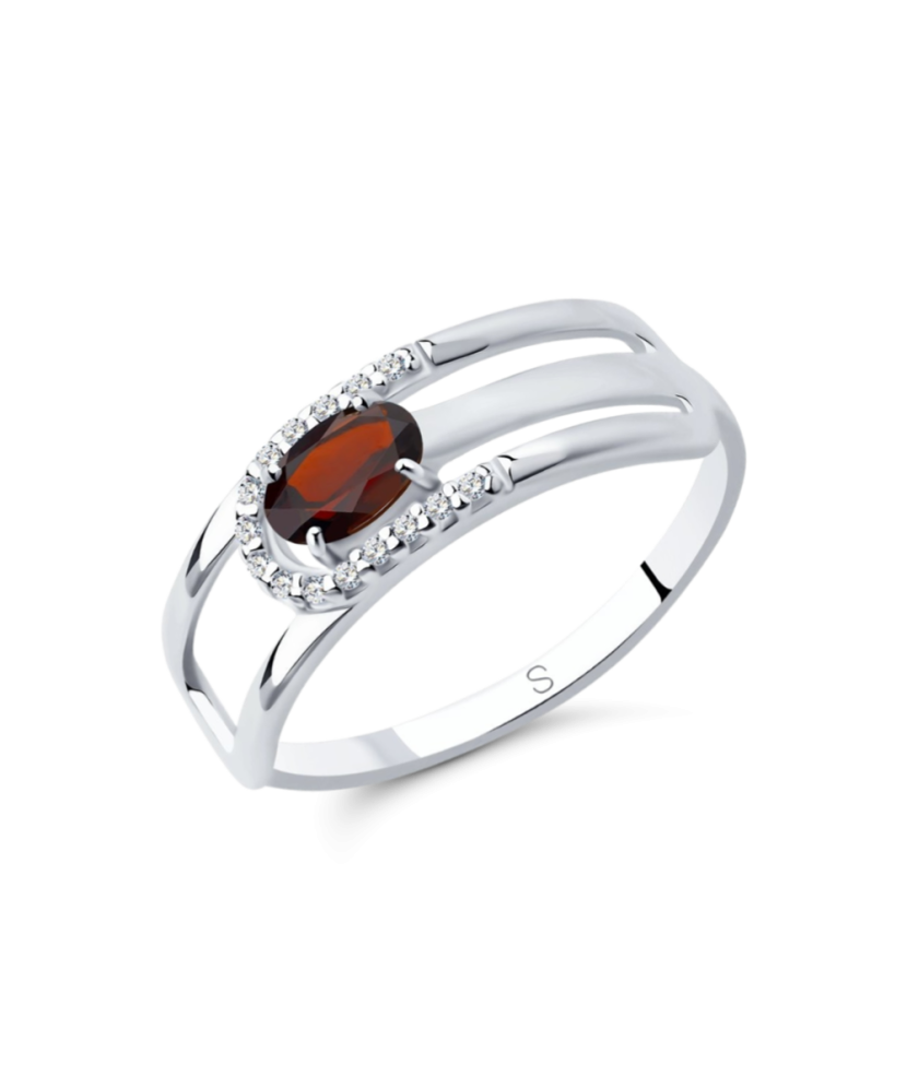 Sudraba gredzens ar granātiem un cirkonijiem - Goldinga