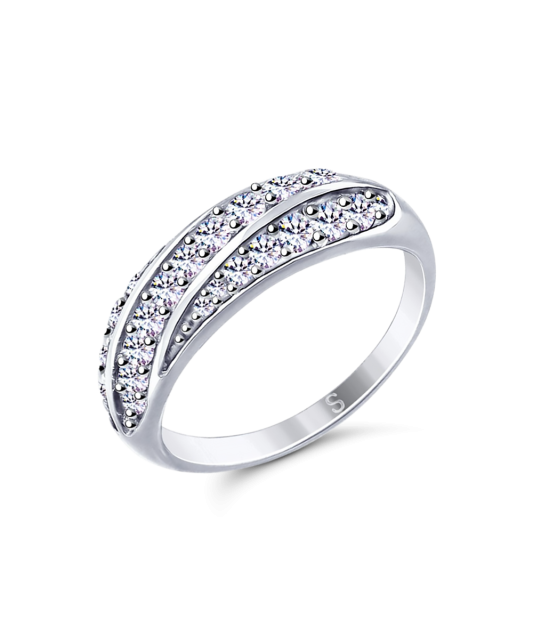 Серебряное кольцо с цирконами