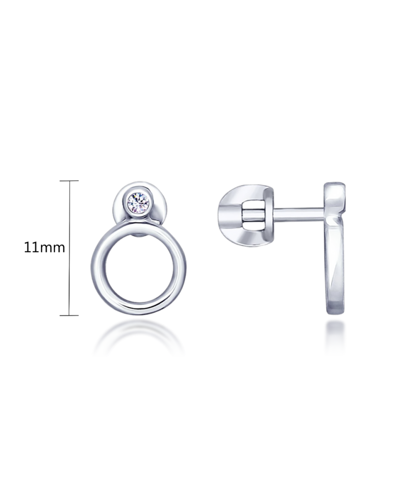 Серьги из серебра с цирконом