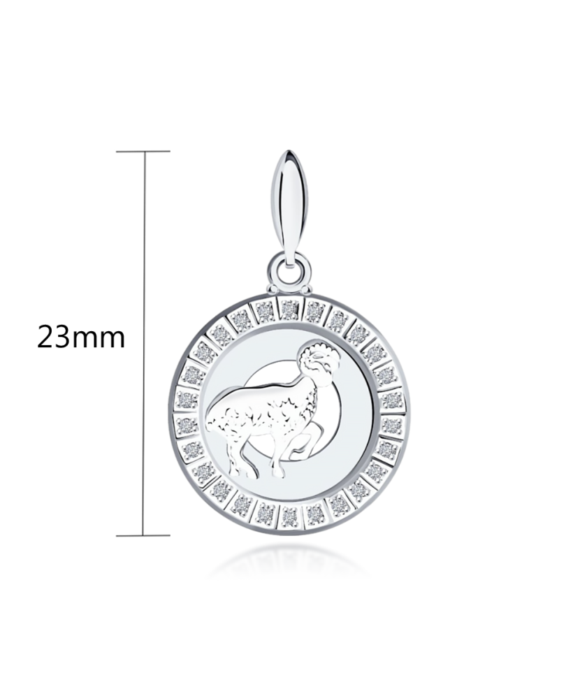 Серебряная подвеска с цирконами "Овен"