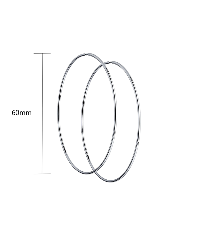 Серьги из серебра конго (кольца) 60мм