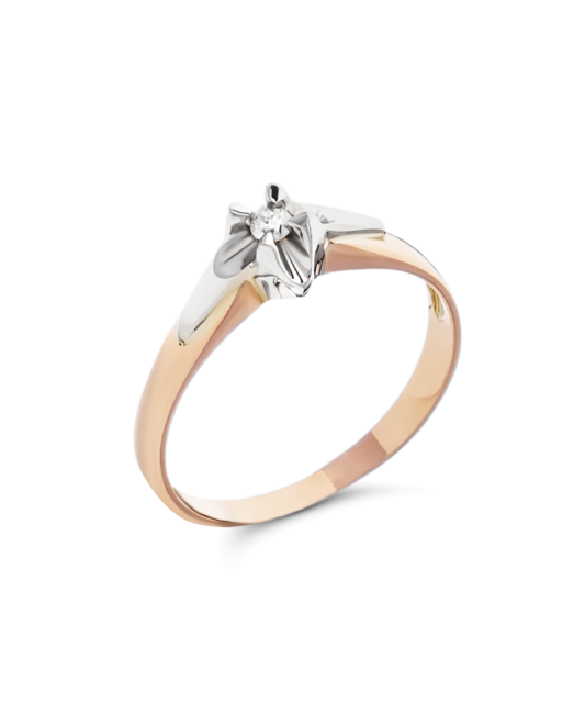 Золотое кольцо с бриллиантом