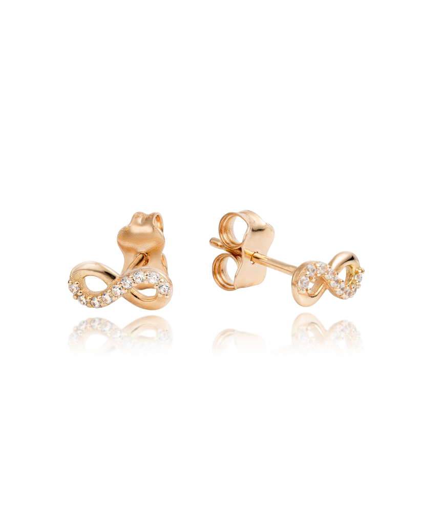 Zelta auskari ar cirkonijiem "Bezgalība" - Goldinga