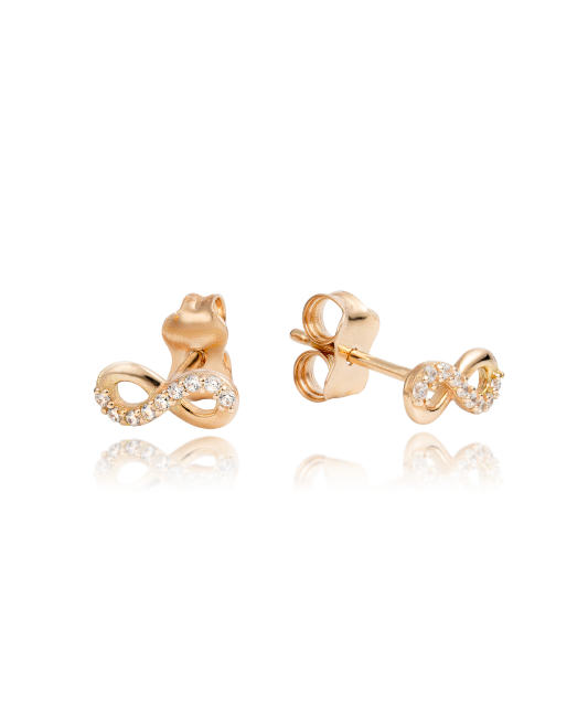 Zelta auskari ar cirkonijiem "Bezgalība" - Goldinga