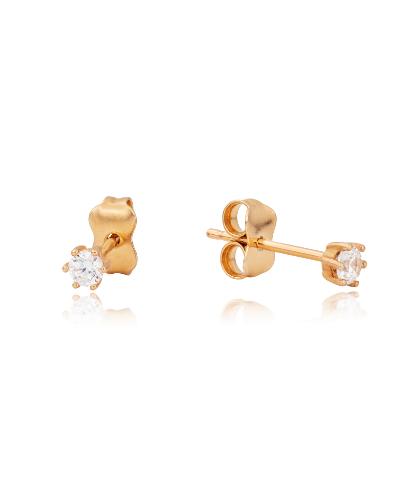 Zelta auskari ar cirkonijiem - Goldinga