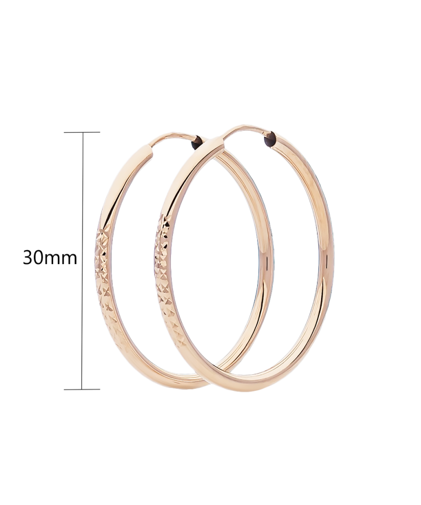 Zelta gravēti auskaru komplekti 30mm - Goldinga