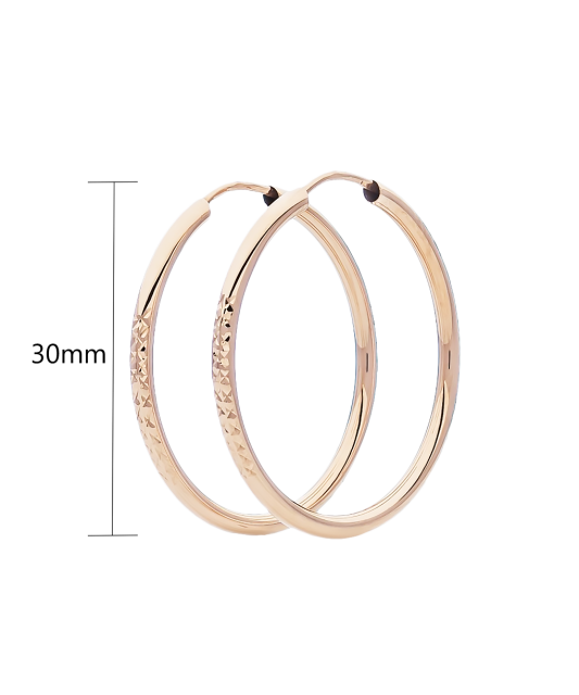 Zelta gravēti auskaru komplekti 30mm - Goldinga