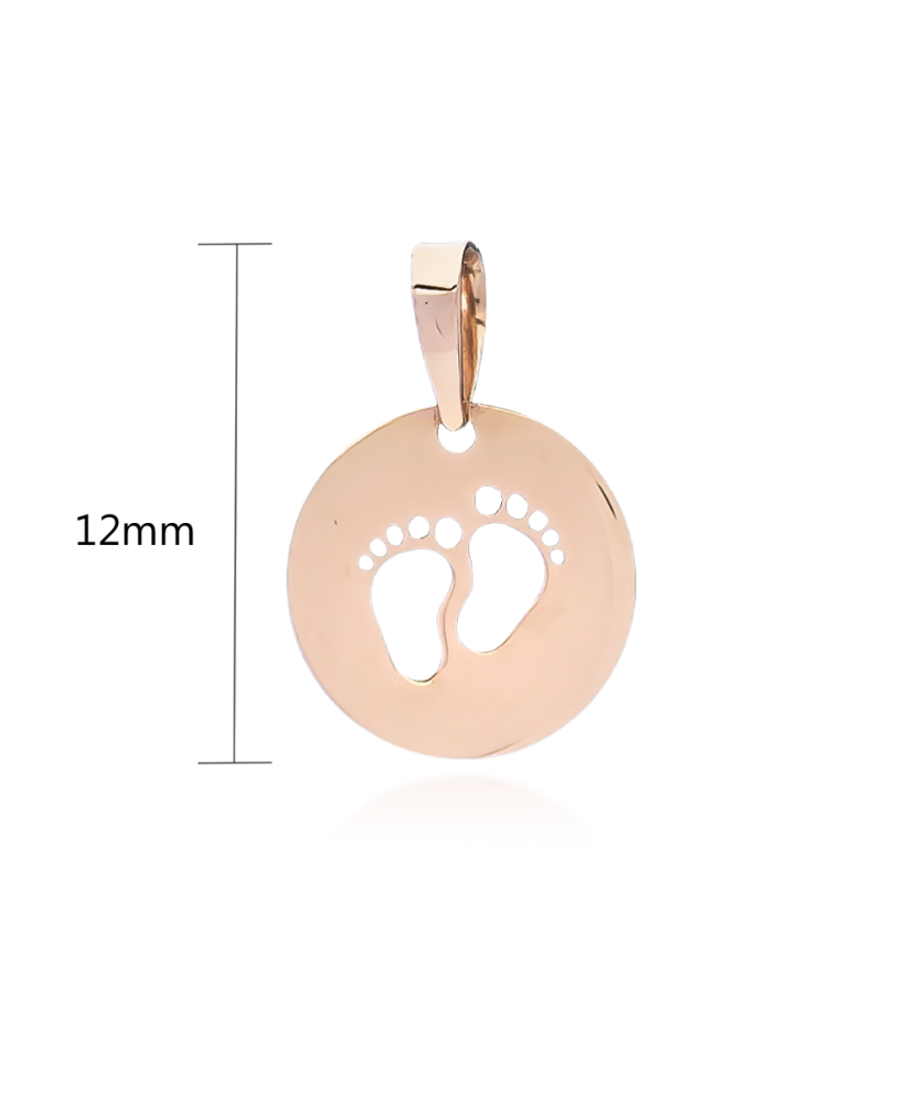 Золотая подвеска "Следы ножек"