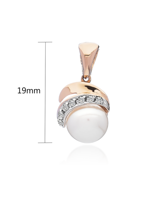 Zelta piekariņš ar pērlēm un cirkonijiem - Goldinga