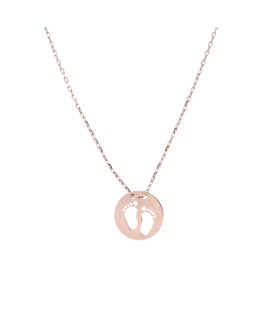 Золотая цепочка с подвеской "Следы ножек"