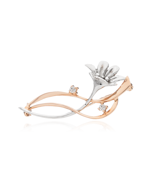 Zelta sakta ar cirkonijiem "Puķe" - Goldinga