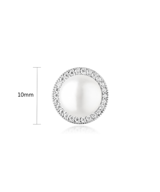 Sudraba piekariņš ar pērlēm un cirkonijiem - Goldinga