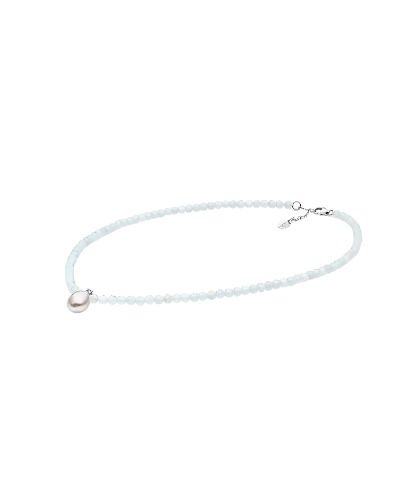 Kaklarota ar pērlēm un akvamarīniem - Goldinga